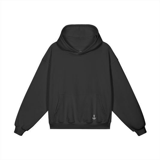 Anchor Me Down Bull Hoodie — Dark Tones - Heavyweight Garment-Dyed Hoodie in Black