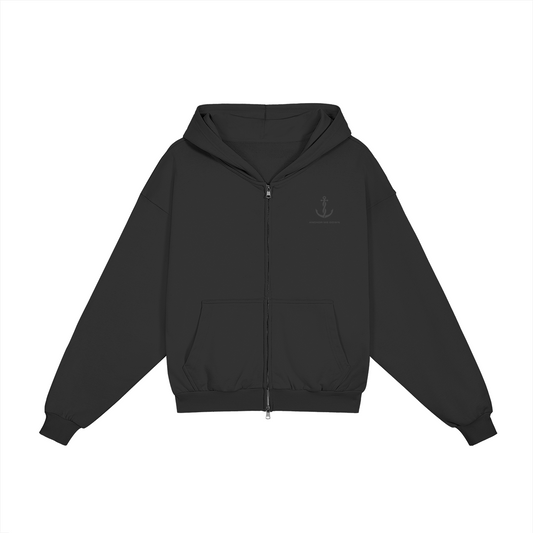 AMD Full Zip Heavyweight Apparel - Front View | Anchor Me Down Apparel
