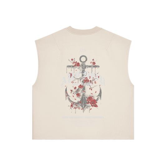 Roses Boxy Tank - detail view | Anchor Me Down Apparel