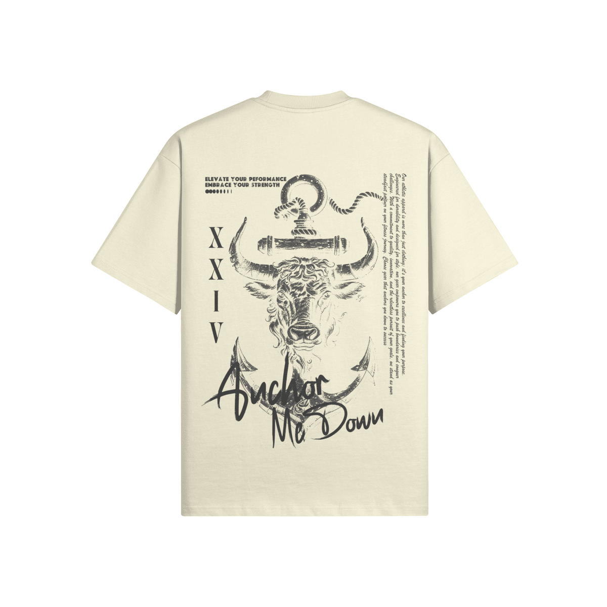 Anchor Me Down AMD Bull Stitch - Heavyweight Garment-Dyed Tee in Off White