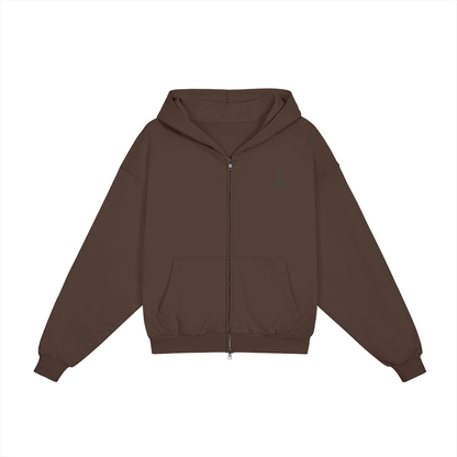 AMD Full Zip Heavyweight Apparel - Front View | Anchor Me Down Apparel