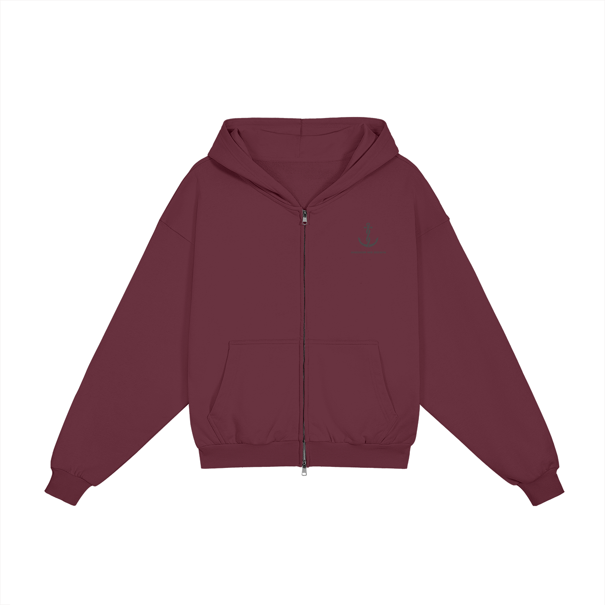 AMD Full Zip Heavyweight Apparel - Front View | Anchor Me Down Apparel