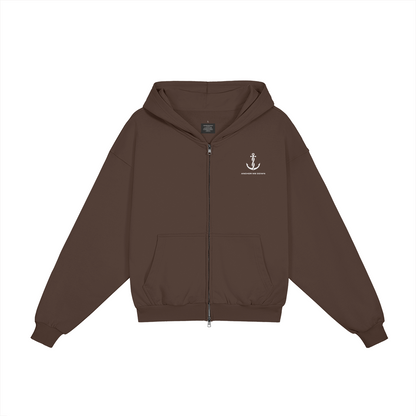 AMD Full Zip Heavyweight Apparel - Front View | Anchor Me Down Apparel