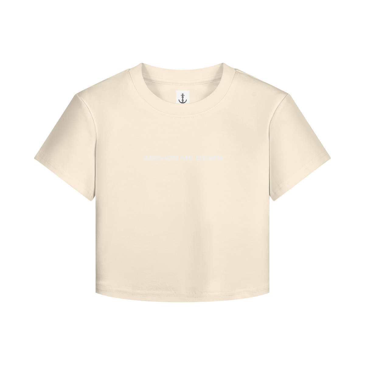 AMD Circle Baby Tee - detail view | Anchor Me Down Apparel