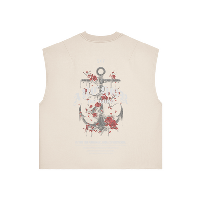 Roses Boxy Tank - detail view | Anchor Me Down Apparel