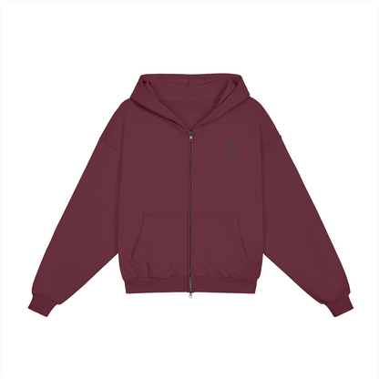 AMD Full Zip Heavyweight Apparel - Front View | Anchor Me Down Apparel