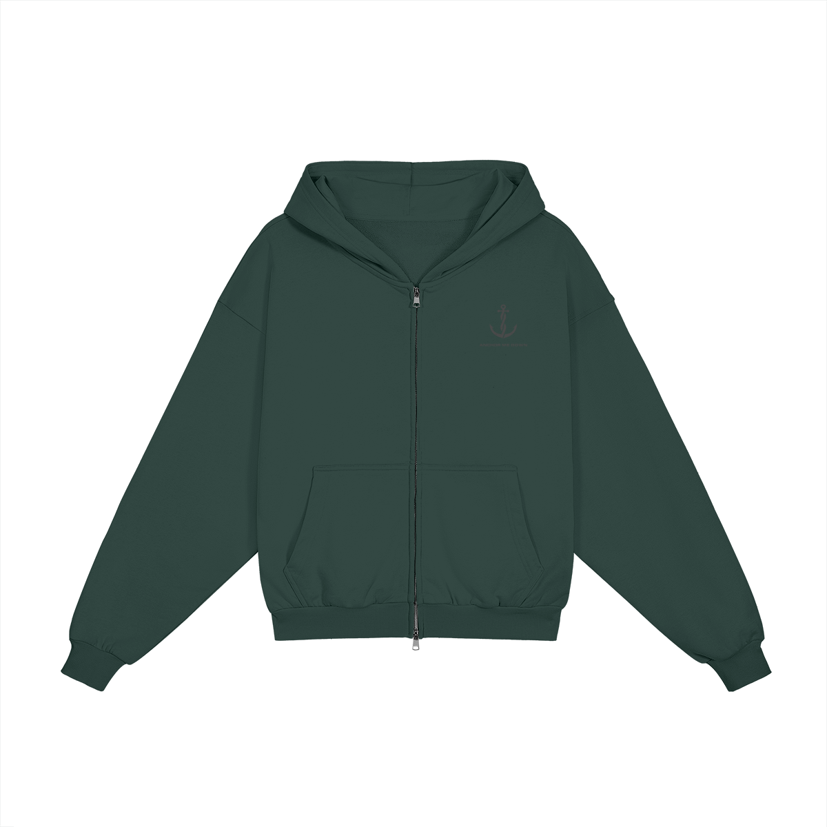 AMD Full Zip Heavyweight Apparel - Front View | Anchor Me Down Apparel