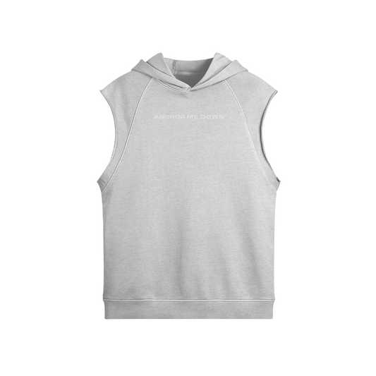Sleeveless Hoodie AMD - front view | Anchor Me Down Apparel