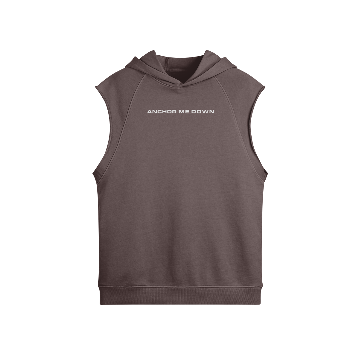 Sleeveless Hoodie — Brown