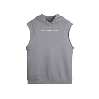 Sleeveless Hoodie AMD - front view | Anchor Me Down Apparel