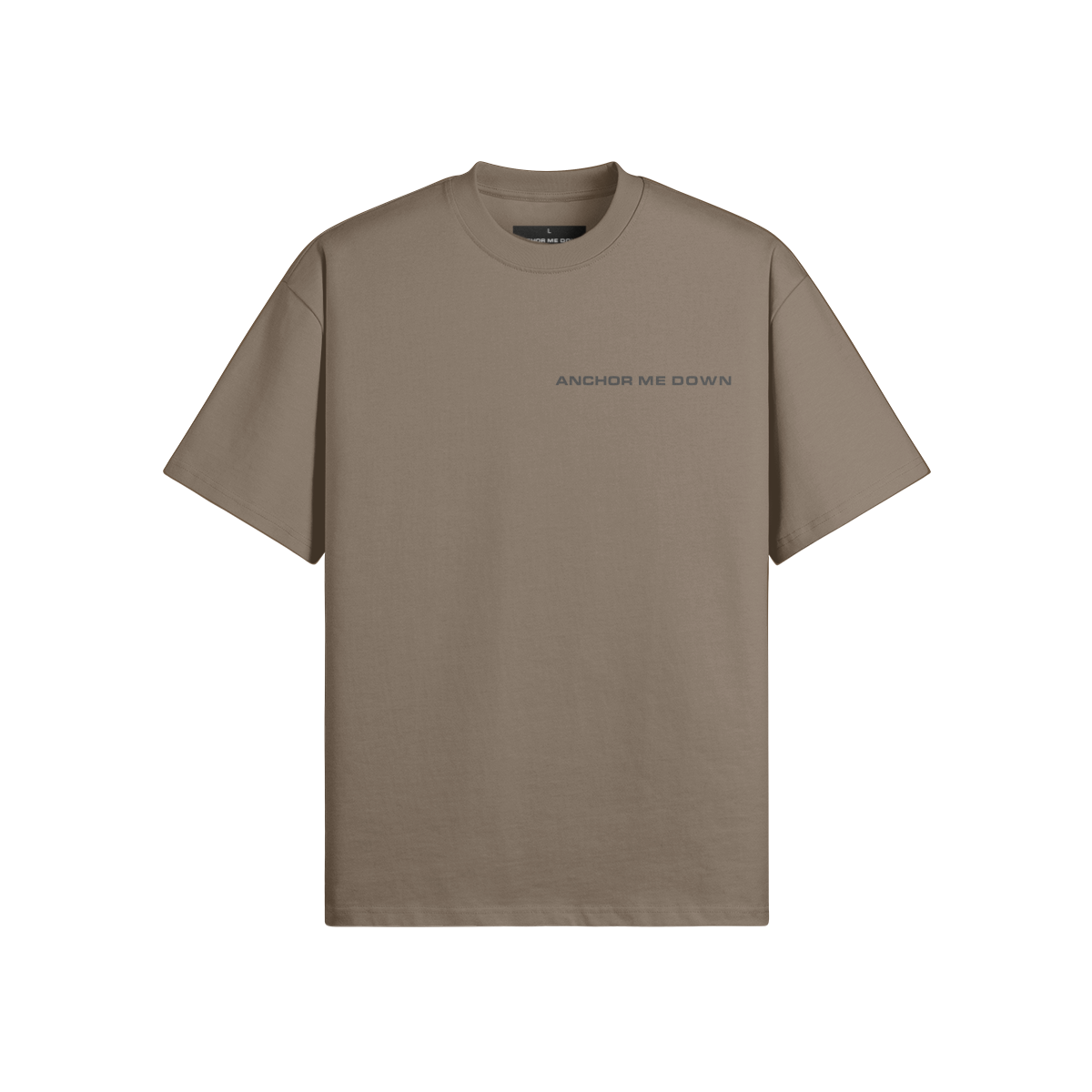 Mightest Heavyweight Tee - Brown - Front View | Anchor Me Down Nautical Apparel