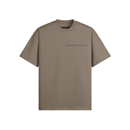 Mightest Heavyweight Tee - Brown - Front View | Anchor Me Down Nautical Apparel