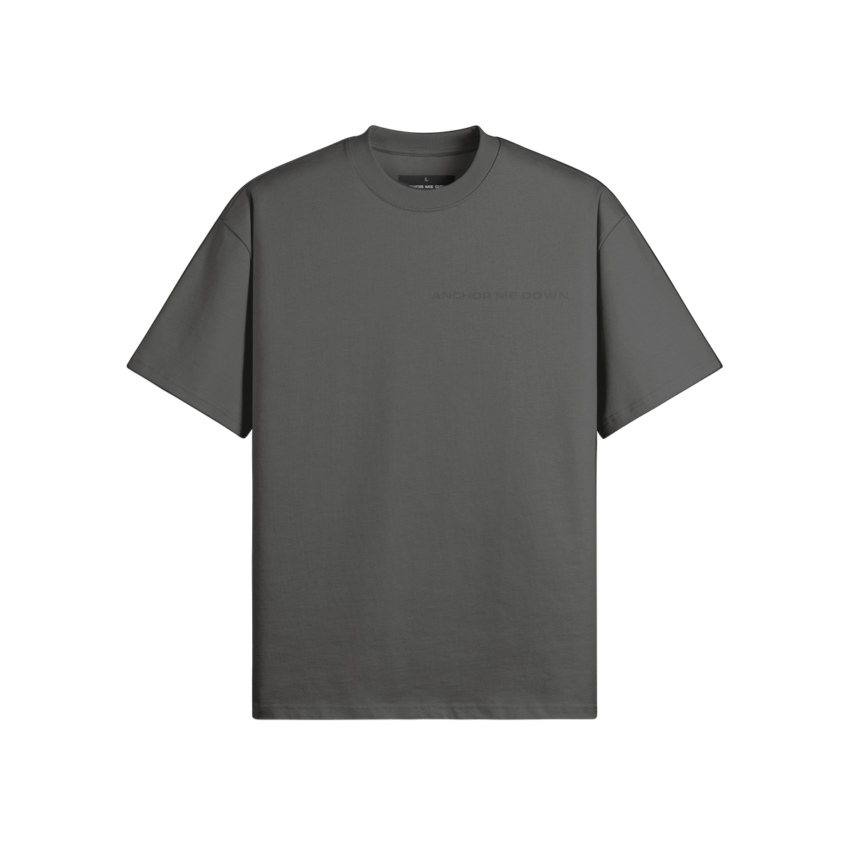 Mightest Heavyweight Tee - Carbon Gray - Front View | Anchor Me Down Nautical Apparel