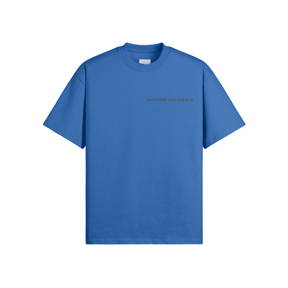 Lighting Heavyweight Tee - Cerulean Blue - Front View | Anchor Me Down Nautical Apparel