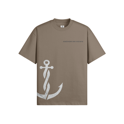 The Project Heavyweight Tee - Brown - Front View | Anchor Me Down Nautical Apparel