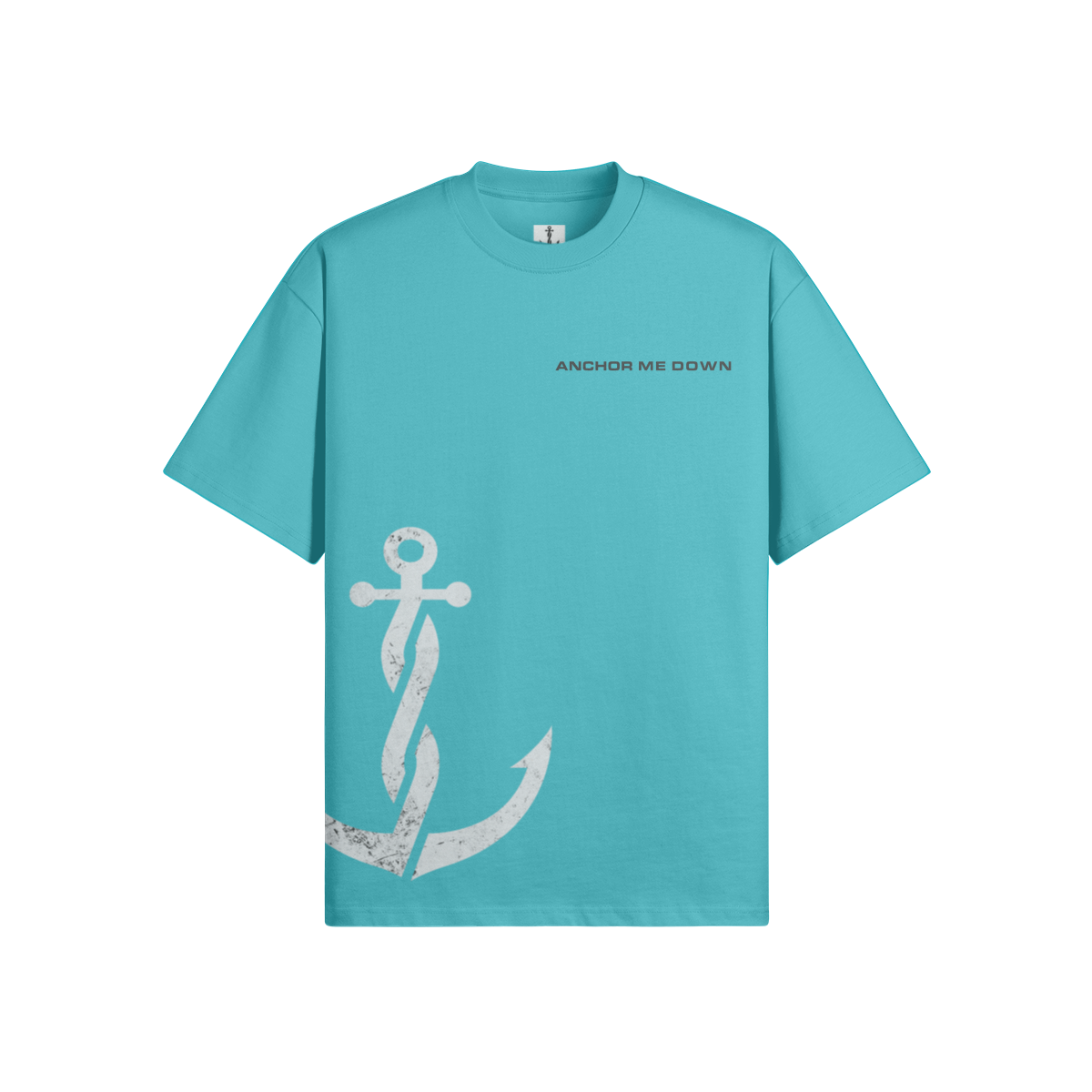 The Project Heavyweight Tee - Aqua Blue - Back View | Anchor Me Down Nautical Apparel