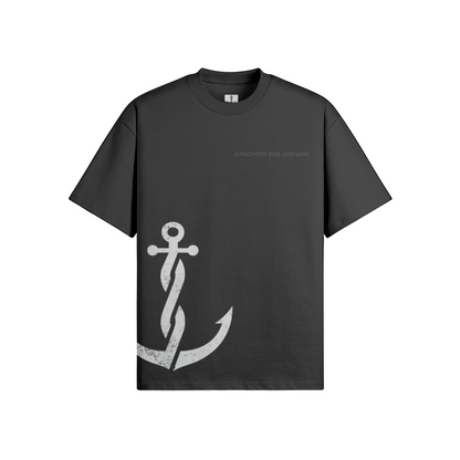 The Project Heavyweight Tee - Dark Grey - Back View | Anchor Me Down Nautical Apparel