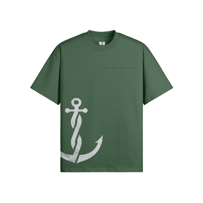 The Project Heavyweight Tee - Cactus Green - Front View | Anchor Me Down Nautical Apparel