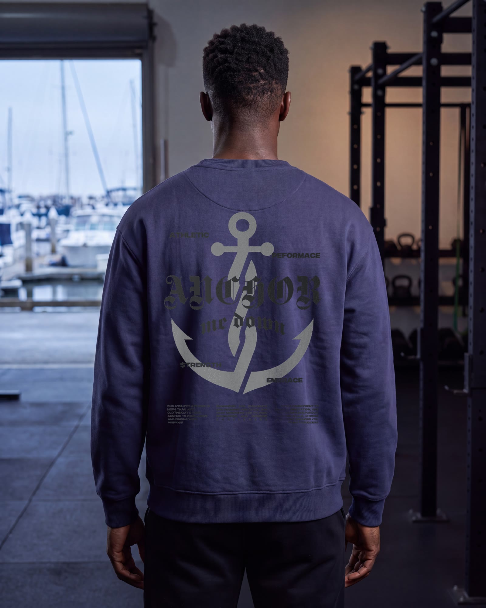 Rear model view of Anchored Crew in the Anchor Me Down campaign