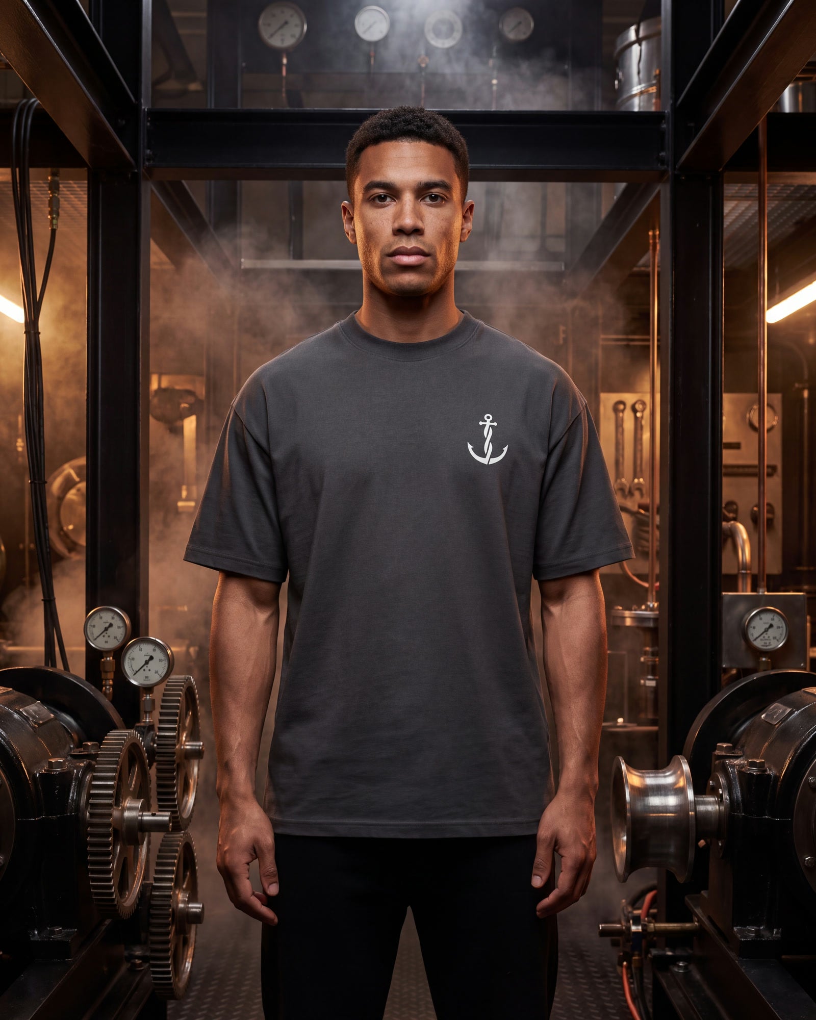 Model wearing Anchor Me Down heavyweight apparel